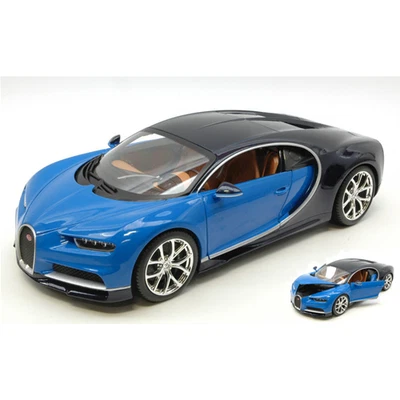 BUGATTI CHIRON 2016 BLUE/BLACK 1:18 Burago Auto Stradali Modellino Nuovo - Immagine 1 di 3