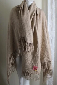 KUNA PERU Huge 67x53 100% Baby Alpaca Fleece Fur Wrap Shawl Scarf eskandar - Picture 1 of 10