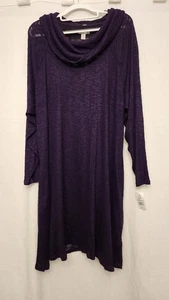 Cupio Woman Pullover Damen 3X lila Wasserfallausschnitt Strick Langarm Tunika Neu mit Etikett - Bild 1 von 15