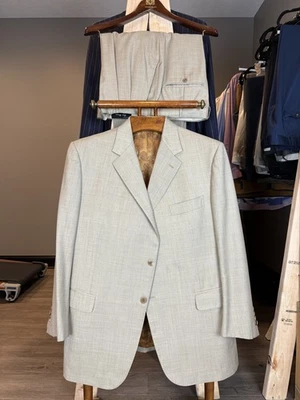 Traje Clásico Gris Astor & Negro Cachemira Seda Talla XL Hecho a Medida Foto 1 de 4