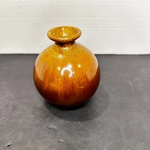 Vintage Mid-Century Modern Brown Glazed Ceramic Bud Vase 5.5" - Picture 1 of 5