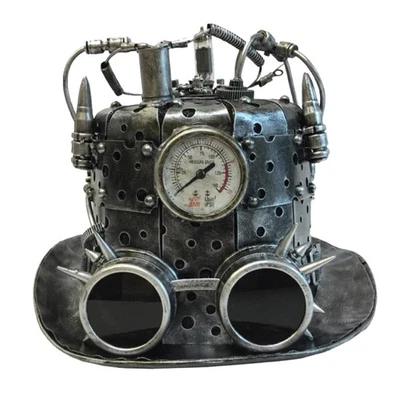 Steampunk Argento Top Cappello Accessorio Costume - Immagine 1 di 4