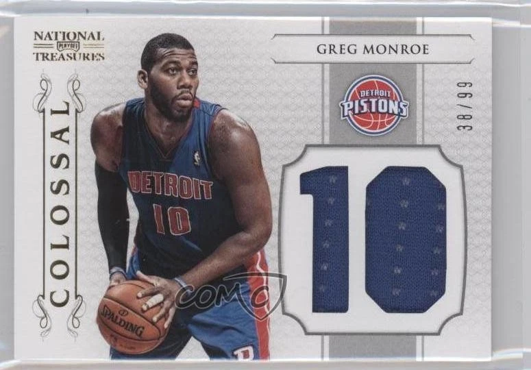 2012 Panini National Treasures Colossal Materials Jersey Number /99 Greg Monroe - Image 1 of 2