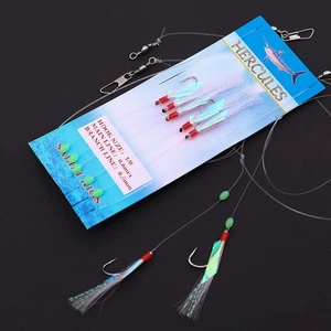 HERCULES Sabiki Fishhook Flasher Swivel Fishing Lures Bait Catching Rigs 5 Hooks - Picture 1 of 7