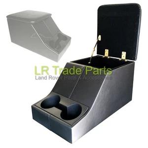 FITS DEFENDER XS STYLE BLACK CENTRE CONSOLE STORAGE CUBBY BOX & CUP HOLDER - Picture 1 of 3