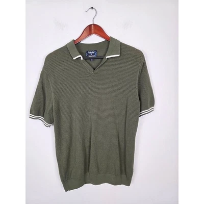 FootJoy Todd Snyder Mens Green Knit V Neck Golf Polo Shirt Size L - Image 1 of 4
