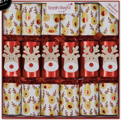 Racing Reindeer Large Handmade Luxury Christmas Crackers (6 Pack) - Image 1 of 2