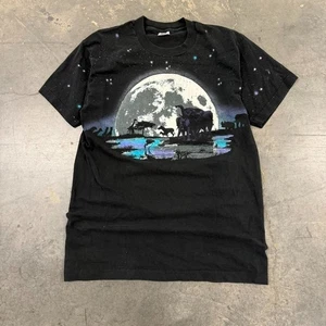 Vintage 90s Earth World Wildlife All Over Print T Shirt Size L - Picture 1 of 7