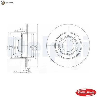 2x BRAKE DISC BG3738 FOR SKODA OCTAVIA/Van/II/Combi VW GOLF/IV/Mk BORA JETTA - Image 1 of 4