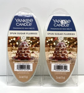 NEW YANKEE CANDLE SPUN SUGAR FLURRIES FRAGRANCED WAX MELTS 2.6 OZ. - LOT OF 2 - Picture 1 of 3