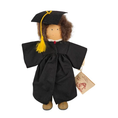 复古 1989 年 Lizzie High 娃娃 Johann Bowman 毕业生带标签毕业帽和礼服 — 第 1/4 张图片