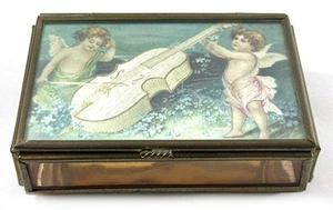 Vintage Via Vermont Ltd. Musikinstrument Cello Engel Schmuckschatulle - Bild 1 von 7