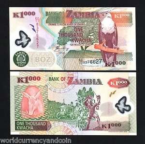 ZAMBIA 1000 KWACHA P-44 2004 x 1 Pcs GIRAFFE POLYMER UNC ZAMBIAN BANK NOTE - Picture 1 of 2