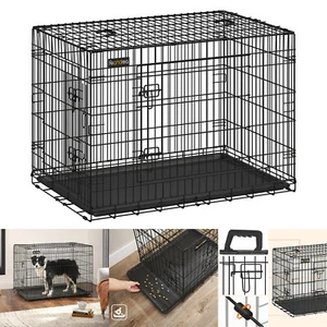 HundeKäfig Hundetransportbox 2 Türen Gitterbox Drahtkäfig faltbar Metall PPD42H - Bild 1 von 10