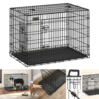 HundeKäfig Hundetransportbox 2 Türen Gitterbox Drahtkäfig faltbar Metall PPD42H - Bild 1 von 4