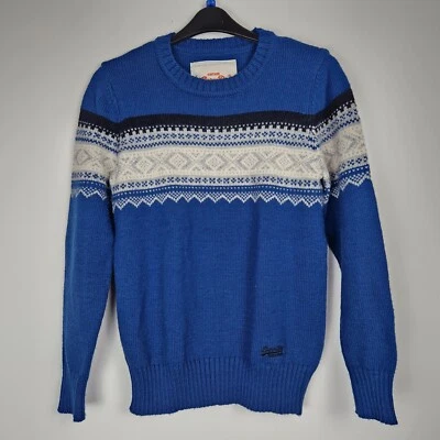 SuperDry knitted jumper size M fair isle scandi - Image 1 of 4