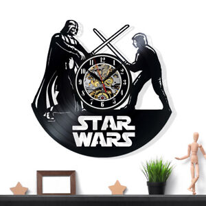 Star Wars Decor Modern Wall Clock Art Vinyl Record Art Gift Han Solo Darth Vader