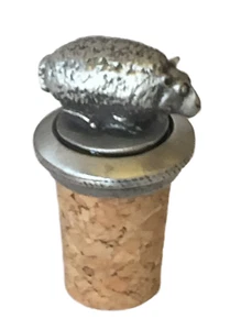 Scottish Wooly Sheep Hand Crafted Pewter Bottle Stopper Wine Saver - Picture 1 of 3