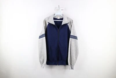 Chaqueta de calentamiento vintage años 70 Soffe para hombre a rayas medianas bloque de color cremallera completa EE. UU. Foto 1 de 4