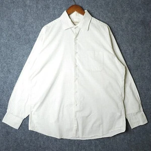 Tommy Bahama Oberhemd Herren Größe 17 34/35 Creme Kariert Knopfleiste Langarm - Bild 1 von 8