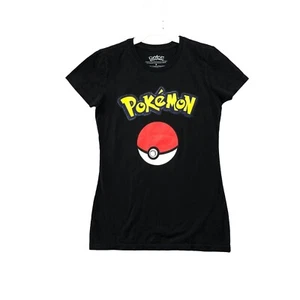 Pokemon Junior Girls Size Small S Black Graphic T Shirt Short Sleeve Pokeball - Picture 1 of 8