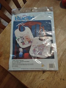 New Bucilla Animal Circus Bibs Embroidery Kit Contains 2 W/Floss and Needle - Picture 1 of 2