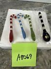 Temptations 4pc Red Blue Green Black Candy Cane Serving Condiment Spoons New