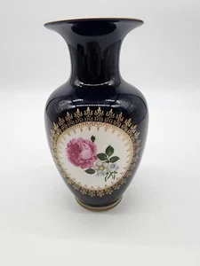 Vaso vintage Reichenbach Repubblica Democratica Tedesca Fine China vero cobalto LEGGI - Foto 1 di 9