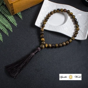 Tiger Eye Stone Islamic 8mm Smple Prayer Beads,33 Beads Tasbih, Misbaha,Tasbeeh - Picture 1 of 7