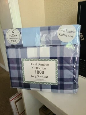 Hotel Bamboo Collection Sheet Set King Size 6pcs Bamboo 1800 Multicolor Floral. - Image 1 of 4