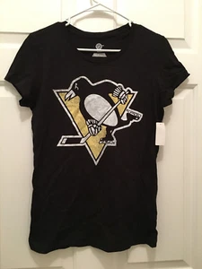 NWT Pittsburgh Penguins Women's NHL Brand Fitted Classic Logo T-Shirt Medium - Picture 1 of 1