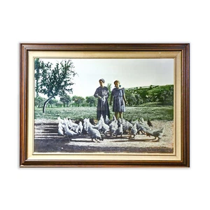Scena di cortile olio su cartone Daniele Fissore, oil on cardboard by D. Fissore - Foto 1 di 9