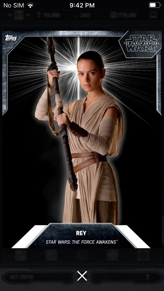 Topps Star Wars Digital Card Trader Laser Burst White Rey Base Variant - Image 1 of 1