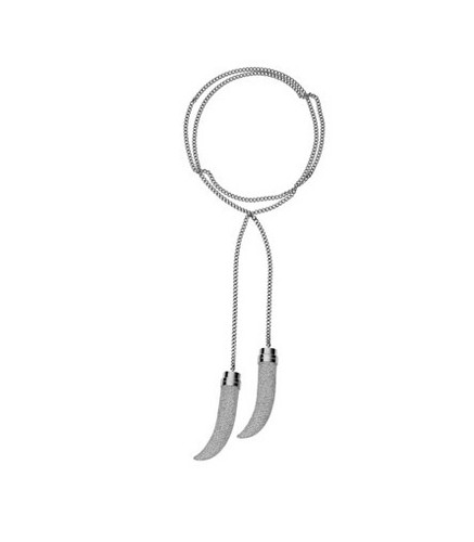 Michael Kors Argento Cristallo Doppio Clacson Collana Lunga Belt MKJ3247 MSRP