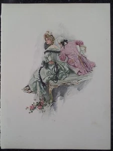 Romantic Couple Ballroom Whispers Victorian Era Harrison Fisher 1907 Original - Picture 1 of 1