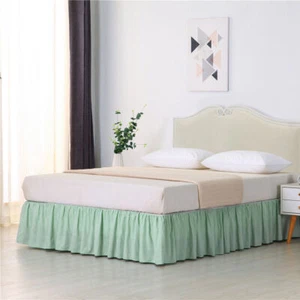 New Elastic Bed Skirt Dust Ruffle Easy Fit Wrap Around Twin Full Queen King Size - Picture 1 of 90