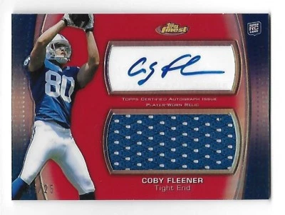 COBY FLEENER 2012 Topps Finest Jumbo Jersey Red Refractor auto autograph RC /25 - Image 1 of 2