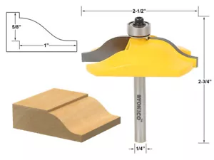 Broca enrutadora de panel elevado Ogee de 2-1/2"" de diámetro - vástago de 1/4"" - Yonico 12134q - Imagen 1 de 1