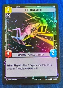 Star Wars Unlimited Spark of Rebellion TIE Advanced FOIL Uncommon Card - Picture 1 of 2