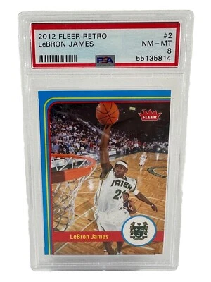 Fleer Retro #2 2012-13 LeBron James PSA 8 casi nuevo-como nuevo envío rápido gratuito Foto 1 de 2