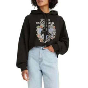 Levi’s Our Mother Earth Cropped Sweatshirt Women Small NWT Oversized Graphic  - Picture 1 of 10