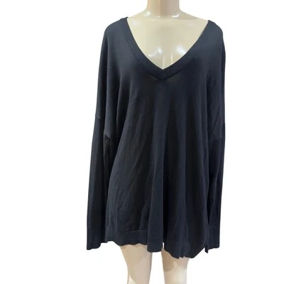 Suéter DG2 Diane Gilman para mujer manga larga tejido cuello en V holgado minimalista talla XL Foto 1 de 4