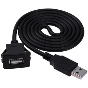 1 m USB 2.0 A Male to USB A Female Car Dashboard Flush Mount - Picture 1 of 7