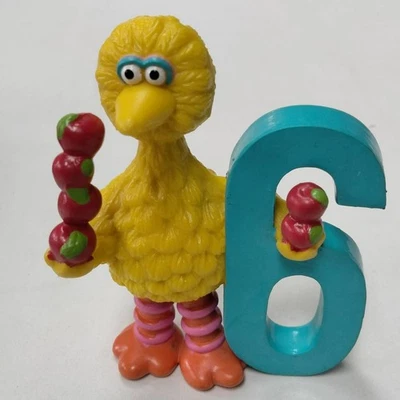 Vintage Big Bird PVC Figure Applause Sesame Street Birthday Number 6 Cake Topper - Image 1 of 3