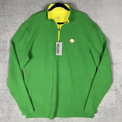 Pins & Aces Augusta Masters Ltd Edition Men's Large Golf 1/4 Zip Waffle Knit NWT - Image 1 of 4