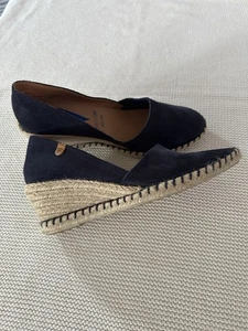 Verbenas Mamen Wedge Espadrilles Suede Women's Shoes Navy Blue Sz 38 - Picture 1 of 7