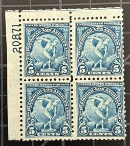US Stamps - SC# 719 - Plate Block 4 - MNH - 1932 Los Angeles Olympics - CV $25 - Picture 1 of 2