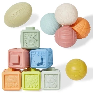 Montessori Toys Soft Stacking Building Blocks Baby Toys 6 to 12 Months, Senso... - Picture 1 of 6