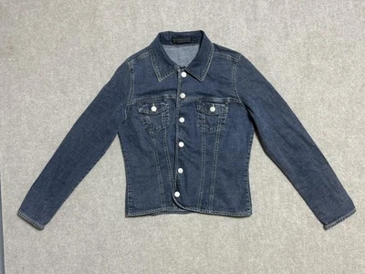Geoffrey Beene Jacket Womens Medium Blue Denim Sport Button Up Jean Classic Fit - Image 1 of 4
