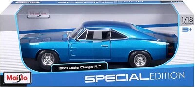 DODGE CHARGER R/T BLU 1969 MAISTO 31387 1/18 METAL USA R/T AUTO - Immagine 1 di 4